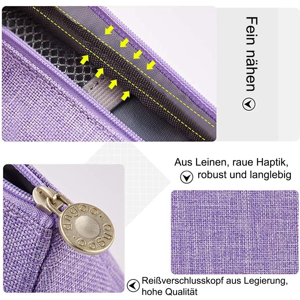 Oyachic Federmäppchen Mit Großer Kapazität – Stifteetui Mit Mehreren Fächern Für Schule, Büro & Als Kosmetiktasche, 21,5 X 8,5 X 10,5 Cm (Lila)