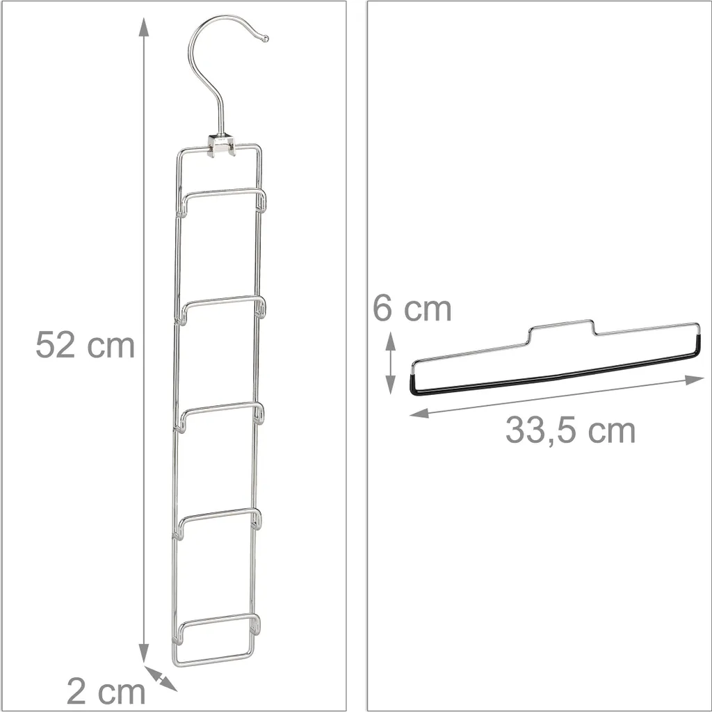 Cintres à pantalons multiples lot de 12 supports antidérapants ouverts - 4