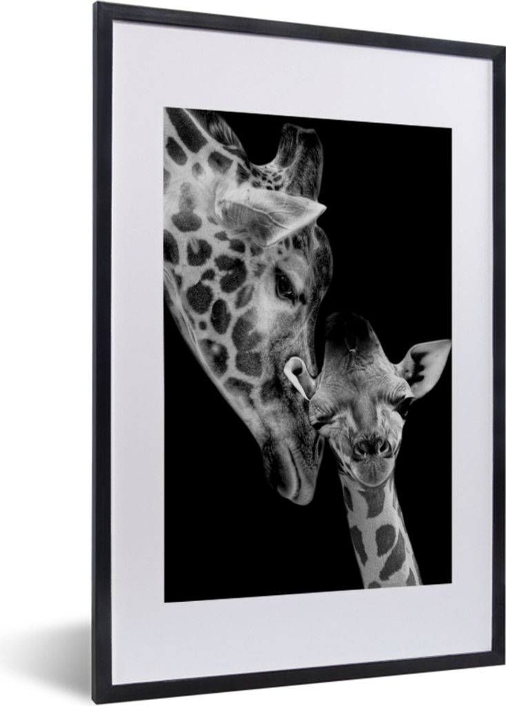 MuchoWow® Gerahmtes Poster Porträt - Giraffe - Tiere - Produktbild 