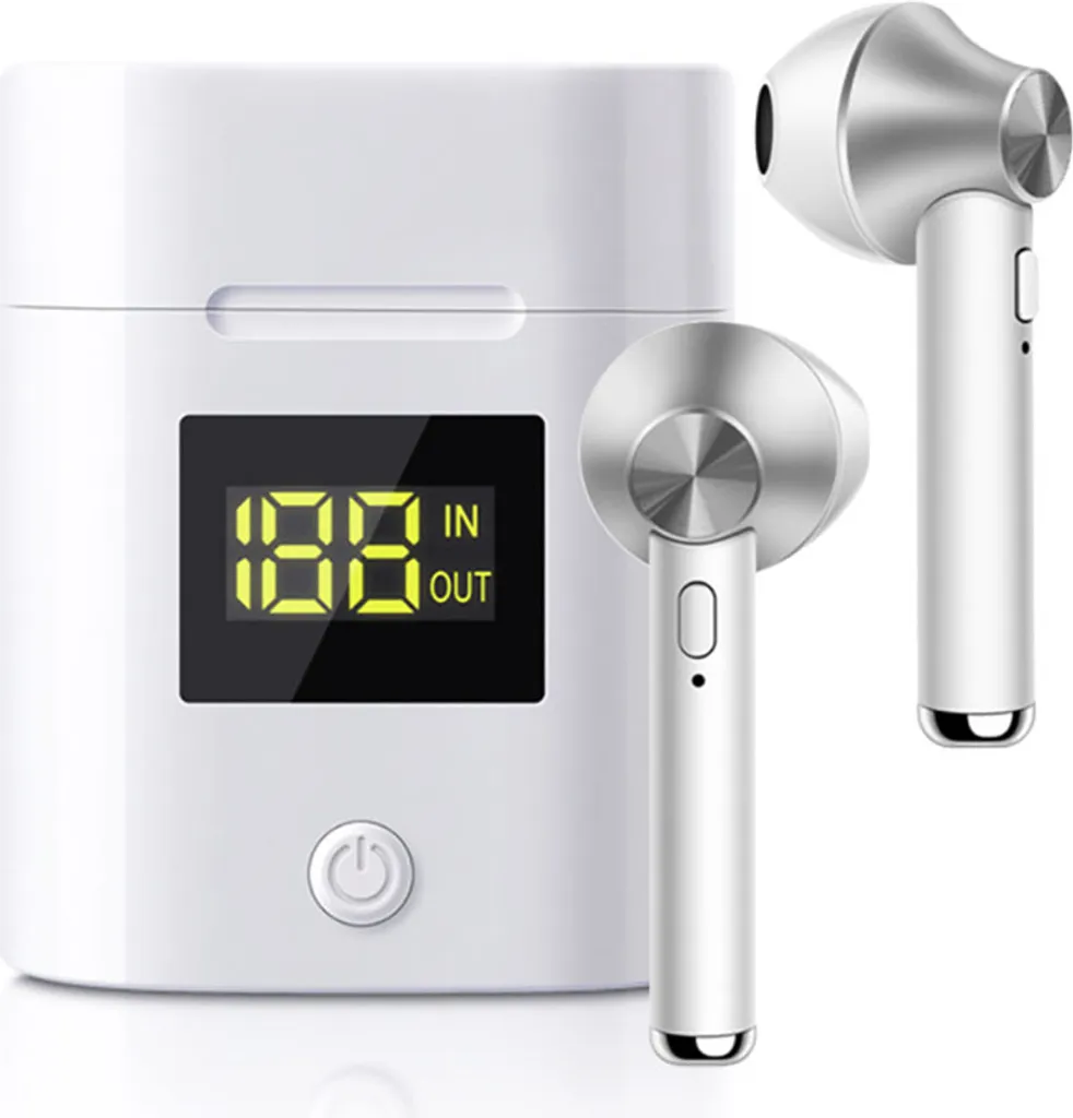 Eko JeezPro Auricolari Bluetooth 5.0 Argento con Indicatore LED