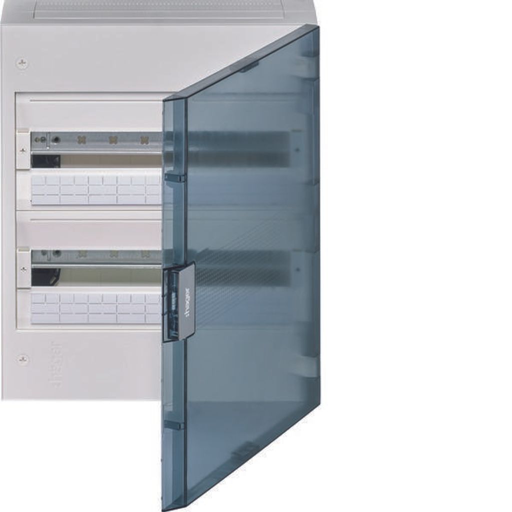 HAGER vega Verteiler Aufputz 2x18 IP40 Tür transparentne Produktbild 