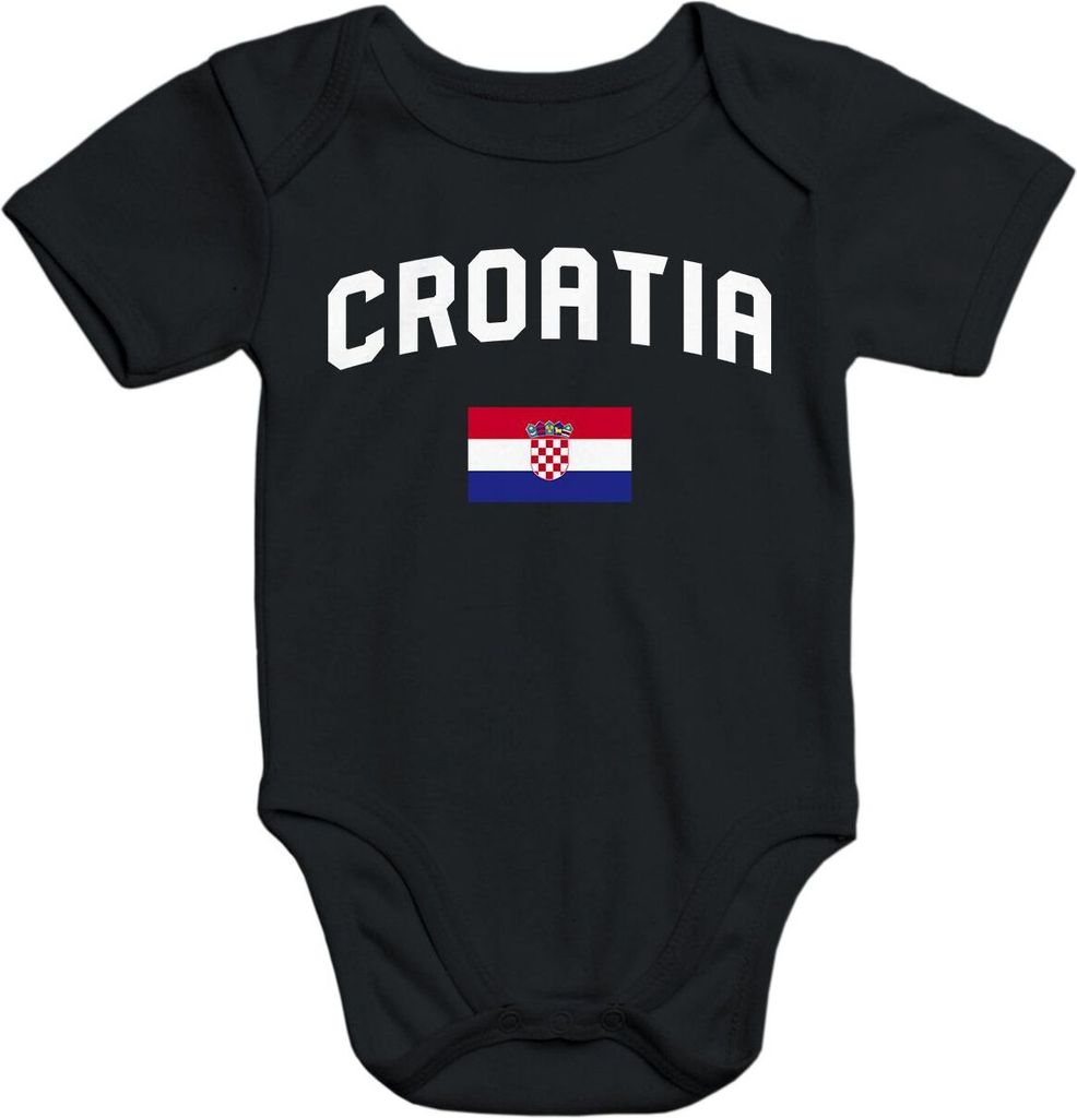 Baby Body Kroatien Croatia Hrvatska WM Fußball Weltmeisterschaft 2018 World Cup Moonworks schwarz 0-3 Monate