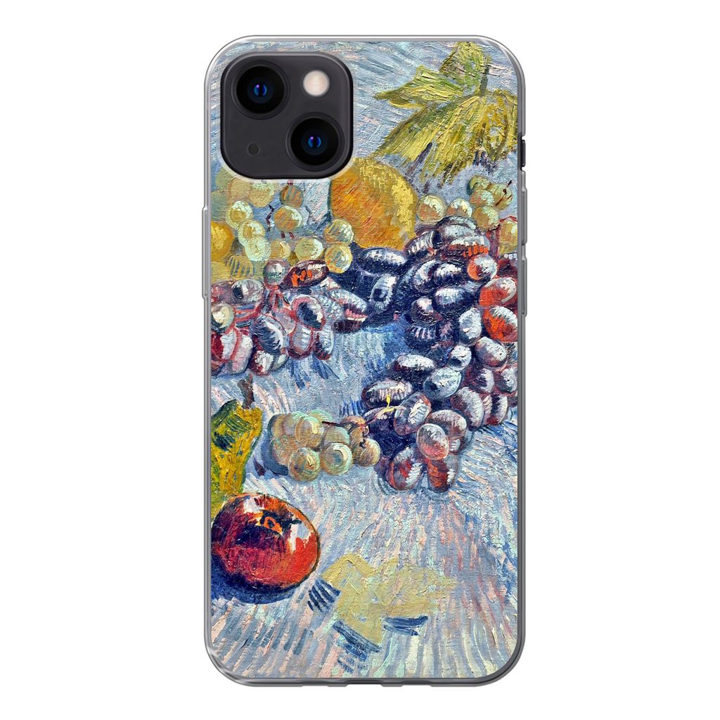 MuchoWow Handyhülle Schutzhülle Hülle für iPhone 13 Weintrauben, Zitronen, Birnen und Äpfel - Vincent van Gogh Silikon Softcase Handy Hülle...