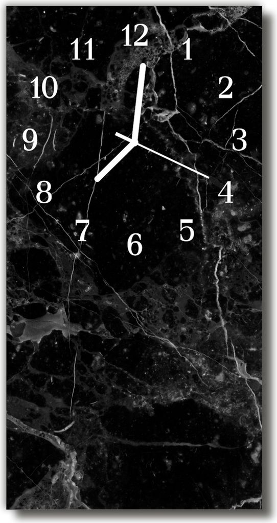 Tulup Glasuhr Wanduhr Küchenuhr Echt-Glas 30x60 Graphit Schwarz