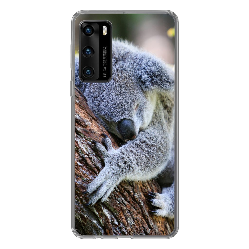 MuchoWow Handyhülle Schutzhülle Hülle für Huawei P40 Koala - Kofferraum - Kuscheltier - Jungen - Mädchen Silikon Softcase Handy Hülle - Han...