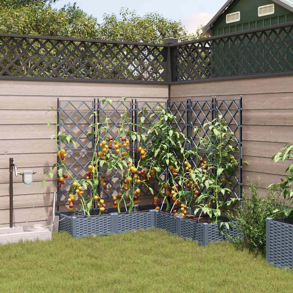 "WINTER SALE"Garten-Pflanzgefäß Moderne - Pflanzkübel - Blumentopf 5 pcs Hellgrau Stahl Promotion376457 - Beete