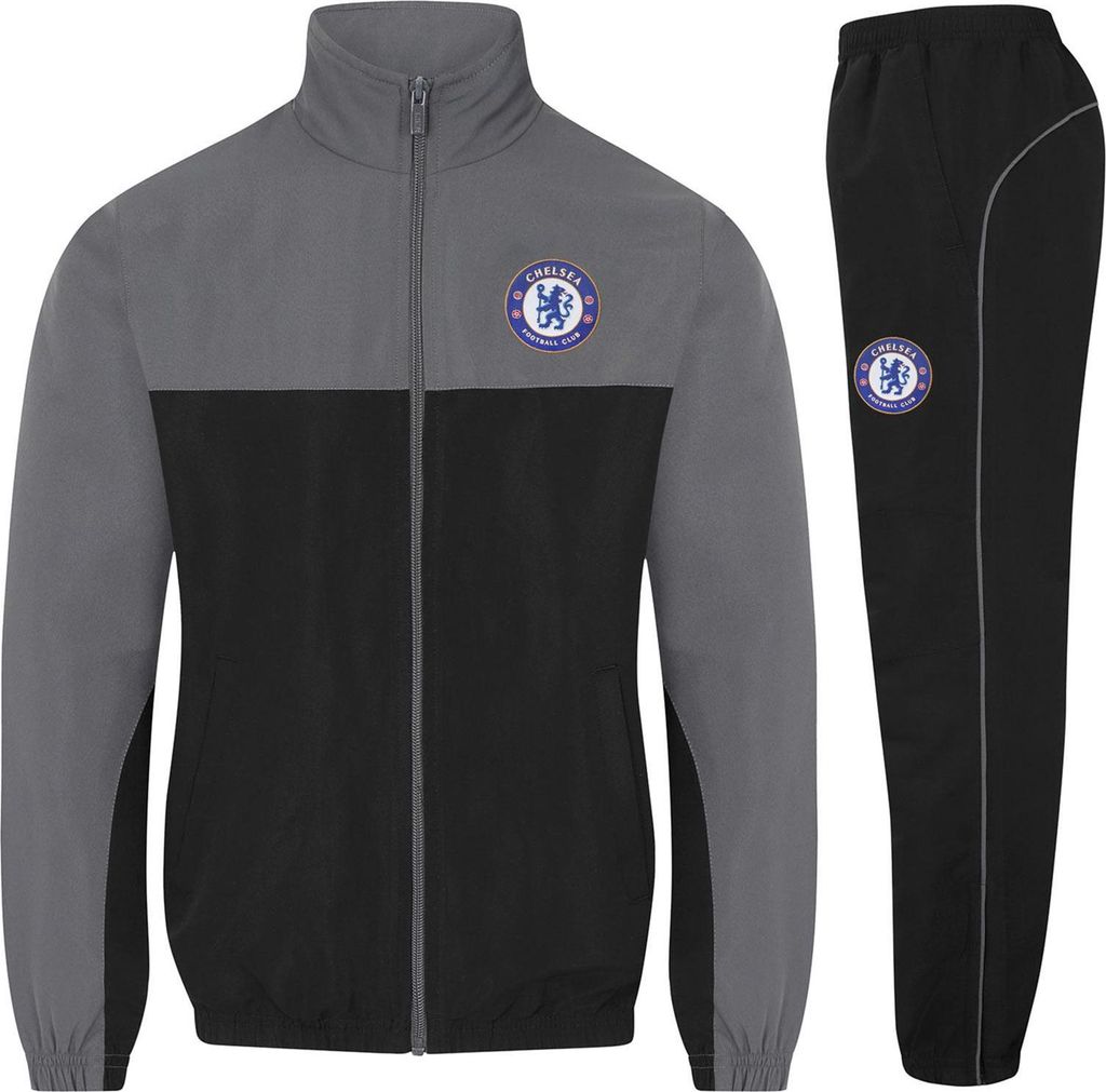 Chelsea FC - Trainingsanzug für Jungen GF1248 (110) (Grau/Schwarz)