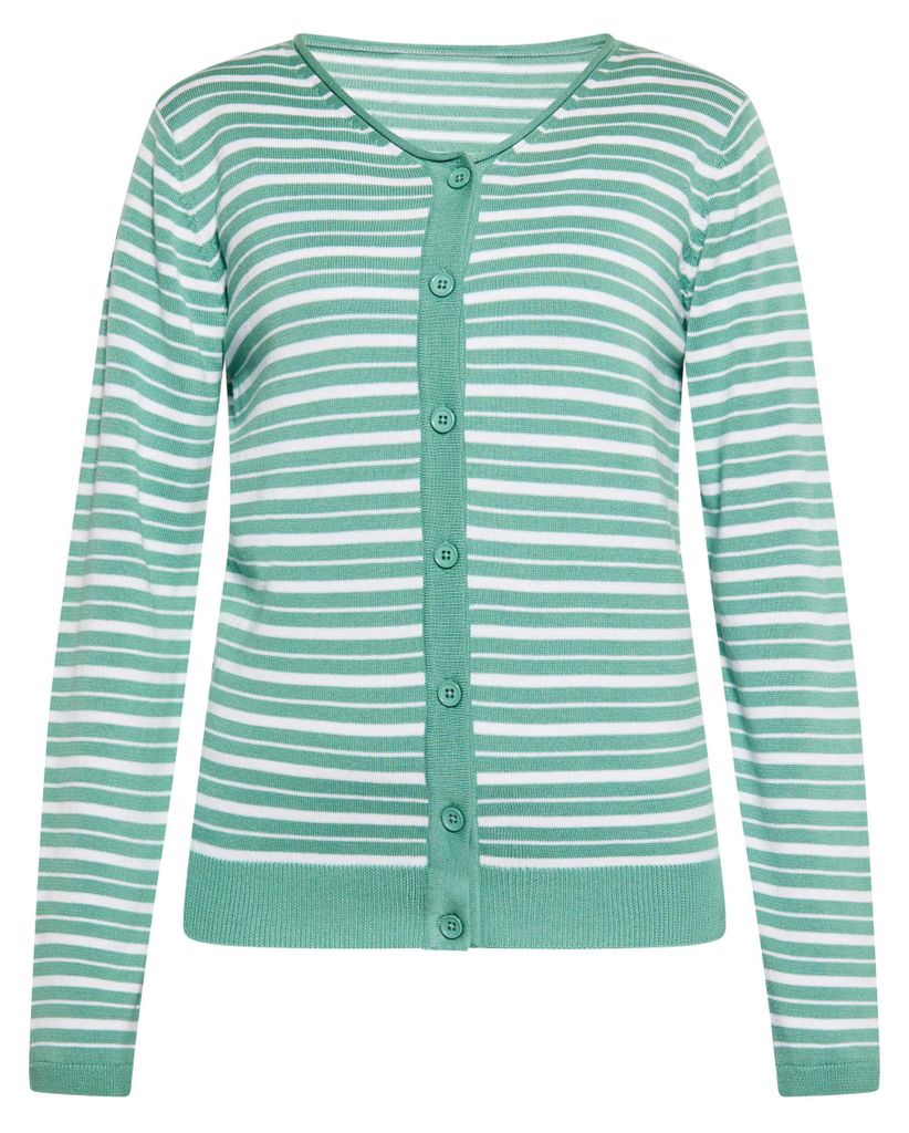 Mutha Damen Cardigan - grün-weiß, S
