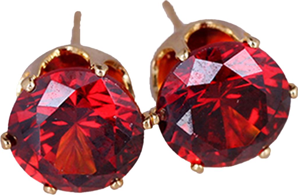 Ohrstecker, elegant, passend zu Zirkonia, rund, exquisite Ohrringe für Dating-Rot + Gold