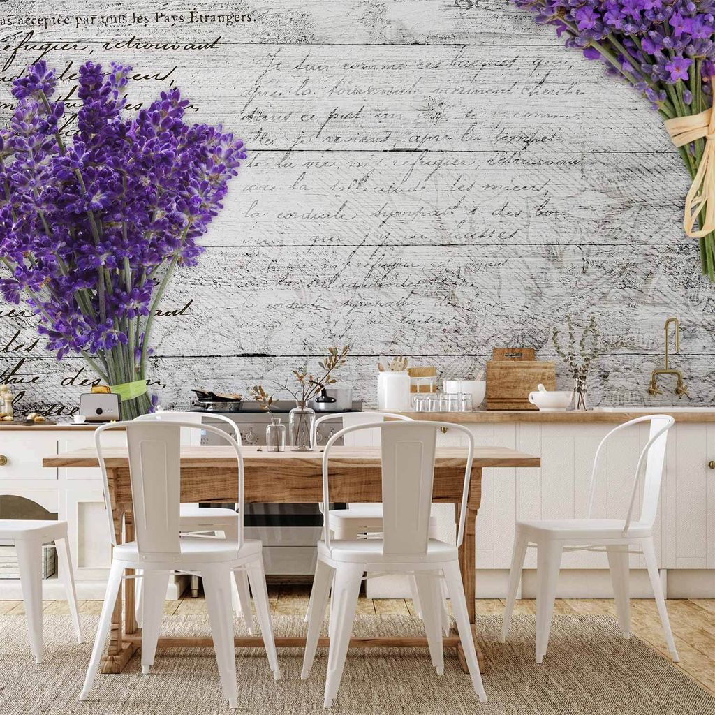 Vlies Fototapete - Lavender postcard 350x256 cm Blumen b-A-0156-a-a