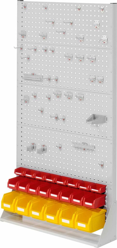 Kappes RasterPlan Stellwände einseitig Größe #5 - 4x Lochplatten 1x Schlitzplatte 1x Zubehörsortiment 62-teilig Lichtgrau RAL 7035