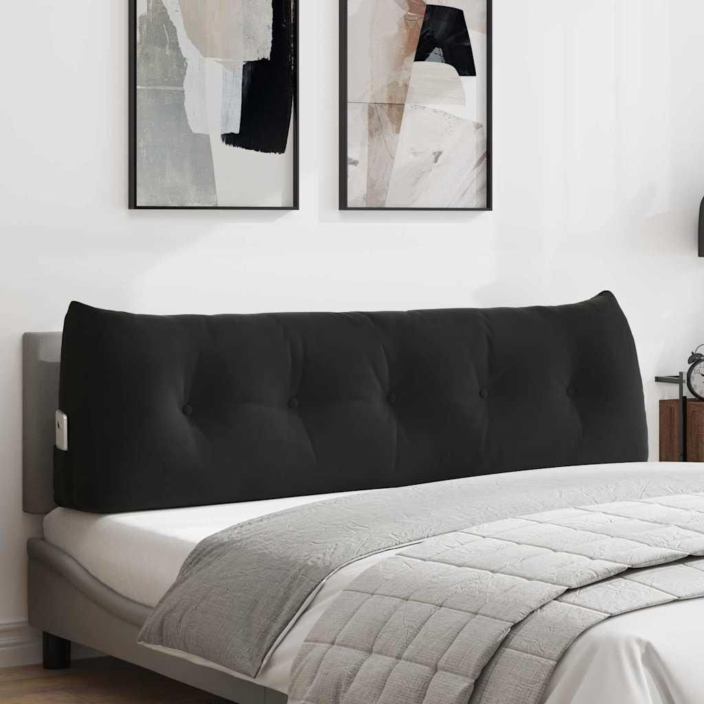 CLORIS Rückenkissen Schwarz 160 x 24 x 50 cm Samt - Sitzkissen 42014551