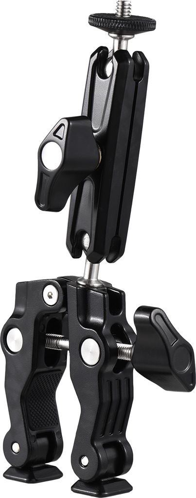 Multifunktionale Klemme fuer Fahrradlenker-Adapter, Kugelhalterung, doppelter 360¡ã drehbarer Kugelkopf, 1,5 kg/3,3 lbs tragende Aluminiumlegieru...