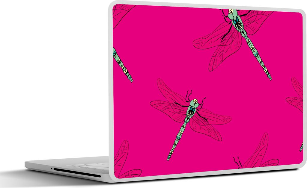 MuchoWow Laptop Aufkleber Sticker Cover Mädchen - Libelle - Insekten - Muster - Mädchen - Kinder - Kinder - Kind 30x21 cm - Sticker für Laptop...