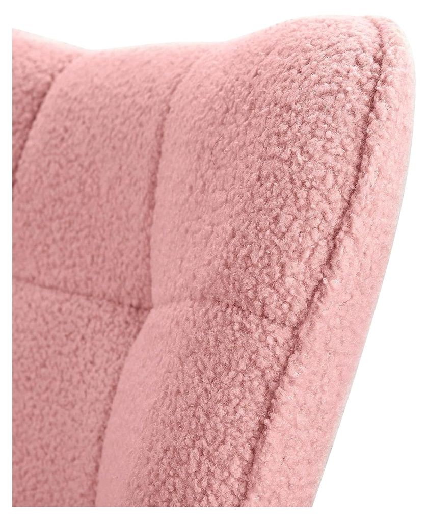Schaukelstuhl, Schaukelsessel, Relaxstuhl Gepolsterter Sessel für Wohnzimmer, Schlafzimmer, Balkon in Rosa