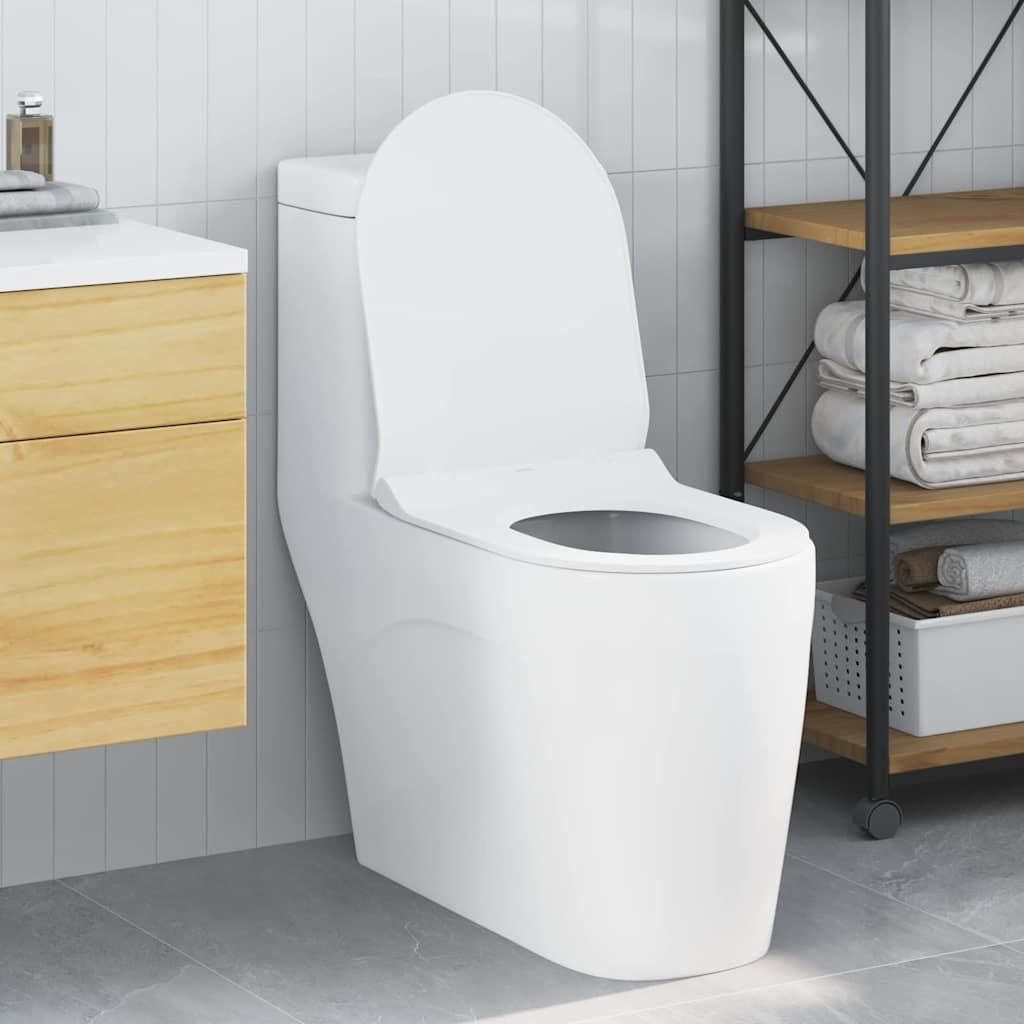 Möbel Toilettensitz Weiß 48,5 x 36 x 5 cm Polypropylen - WC-Sitze 42015817