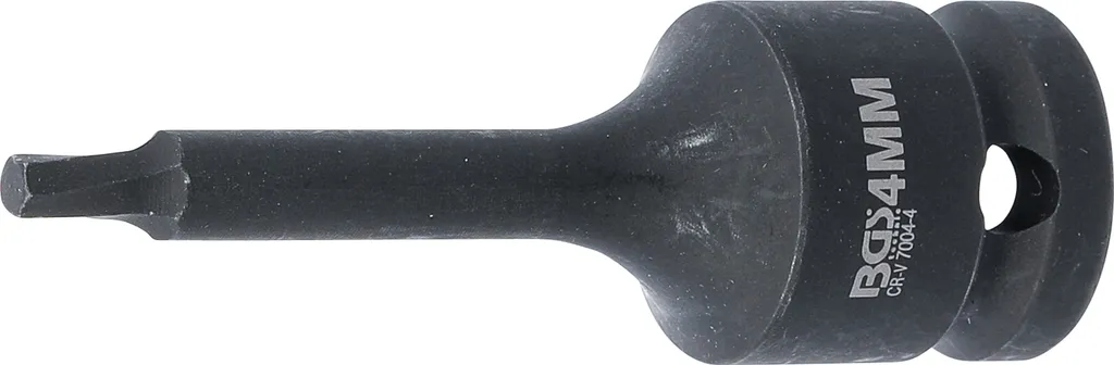 BGS Estrattore di viti con attacco quadro 12,5 mm (1/2") per esagono cavo difettoso 4 mm - 7004-4