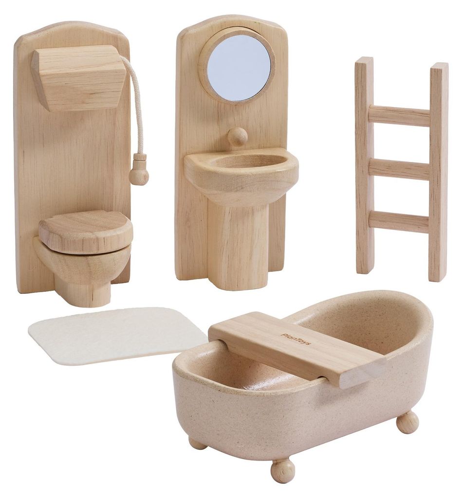 PlanToys- Viktorianisches Badezimmer-Set 18,8x7,5x18,8 cm - 3y+
