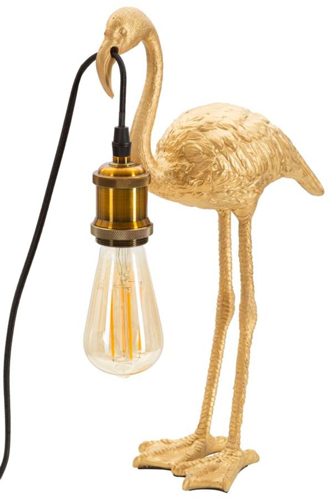 Lampa stołowa o Ferretti Flamingo, złota, 13x11,5x39,5 cm Zdjęcie produktu 
