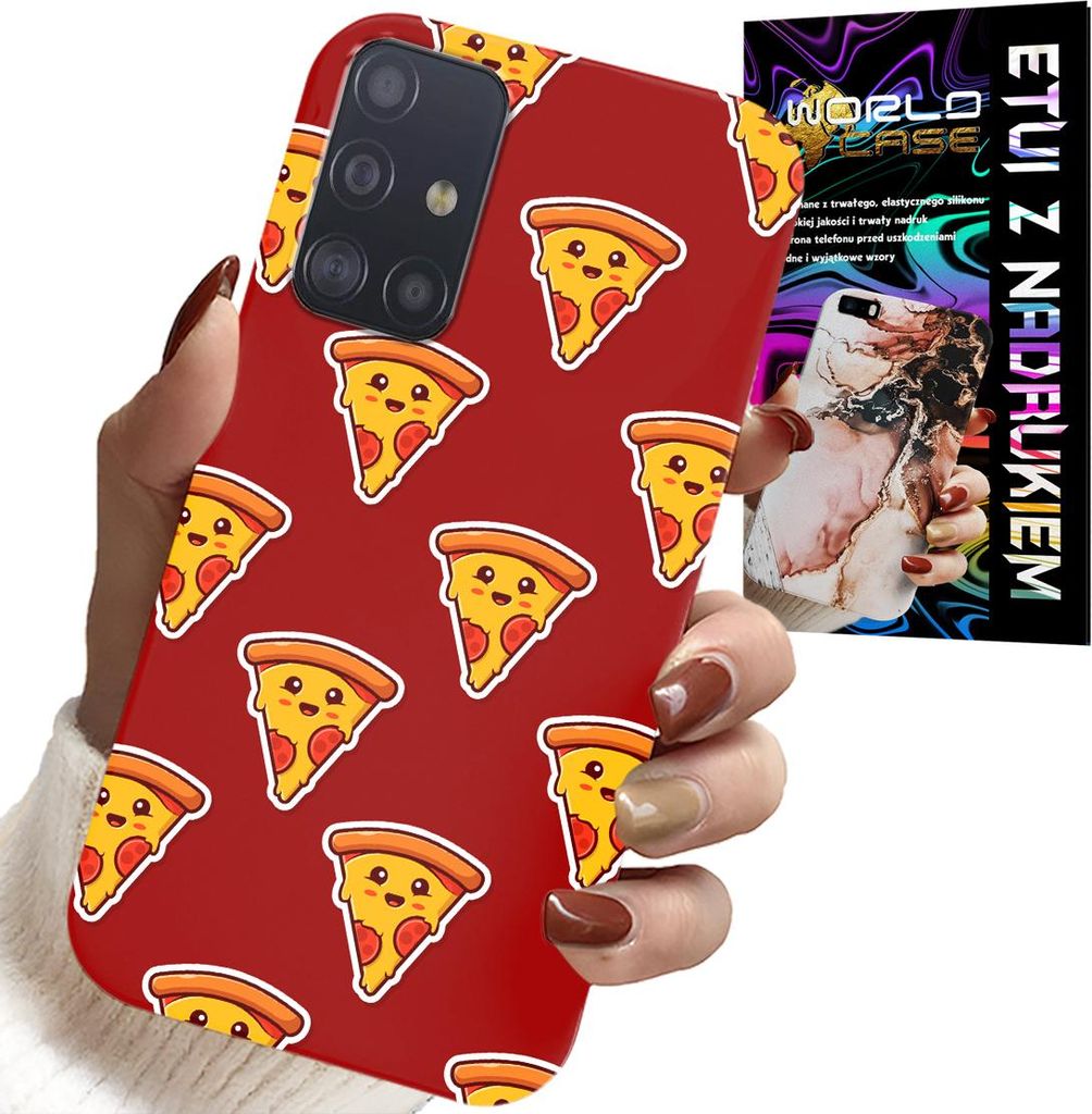Gehäuse Für Samsung Galaxy A71 - Design Mit Fröhlicher Pizza Auf Rotem Hintergrund