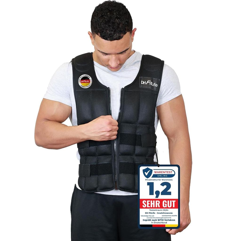 DH FitLife Verstellbare Gewichtsweste 20KG zum Muskelaufbau Produktbild 