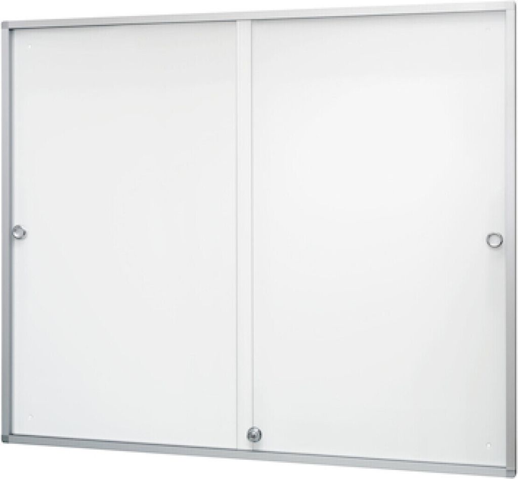 Magnetoplan Schaukasten de luxe für den Innenbereich mit Schloss - 8xDIN A4 - 89,8x63,8 - Weiß