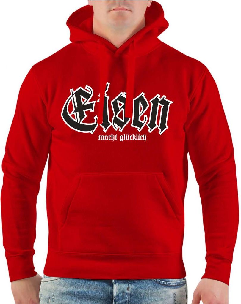 Herren Kapuzenpullover GYM Training Eisen macht glücklich