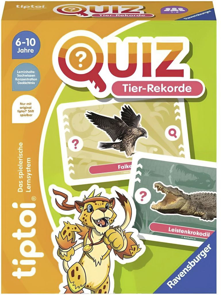 Ravensburger tiptoi Quiz Tier-Rekorde, Quizspiel, Immagine del prodotto 