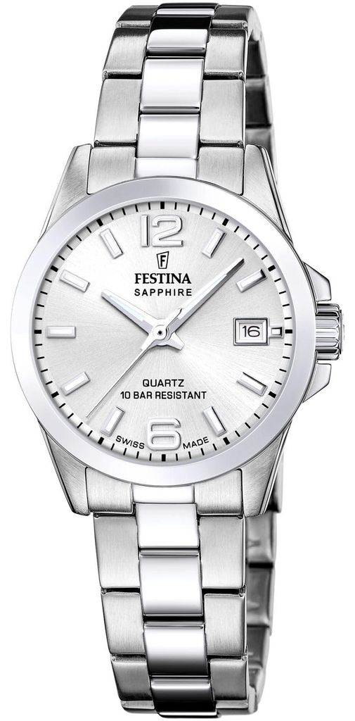 Festina Horloge Acero Clasico Swiss Made Silver Productafbeelding 