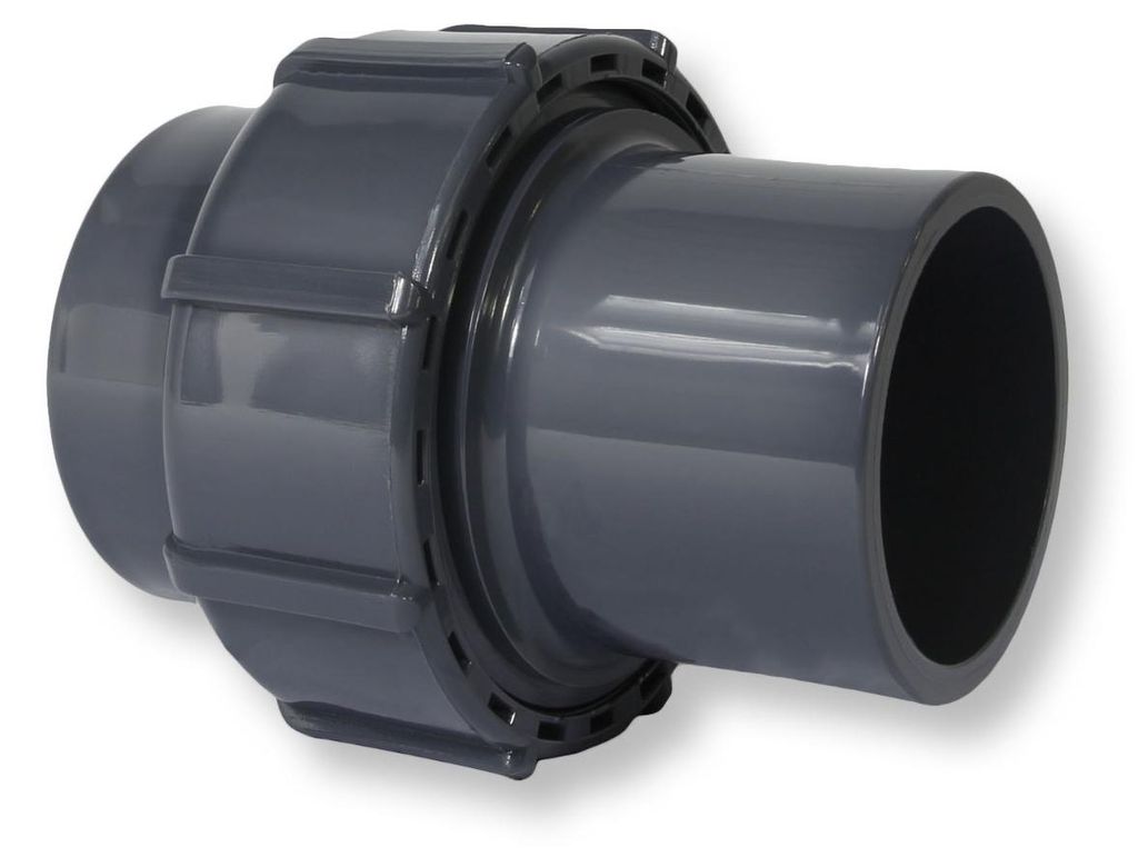 PVC-U FlexFit Übergangsverschraubung Ø 50 mm Klemm x Ø 50 mm Klebemuffe