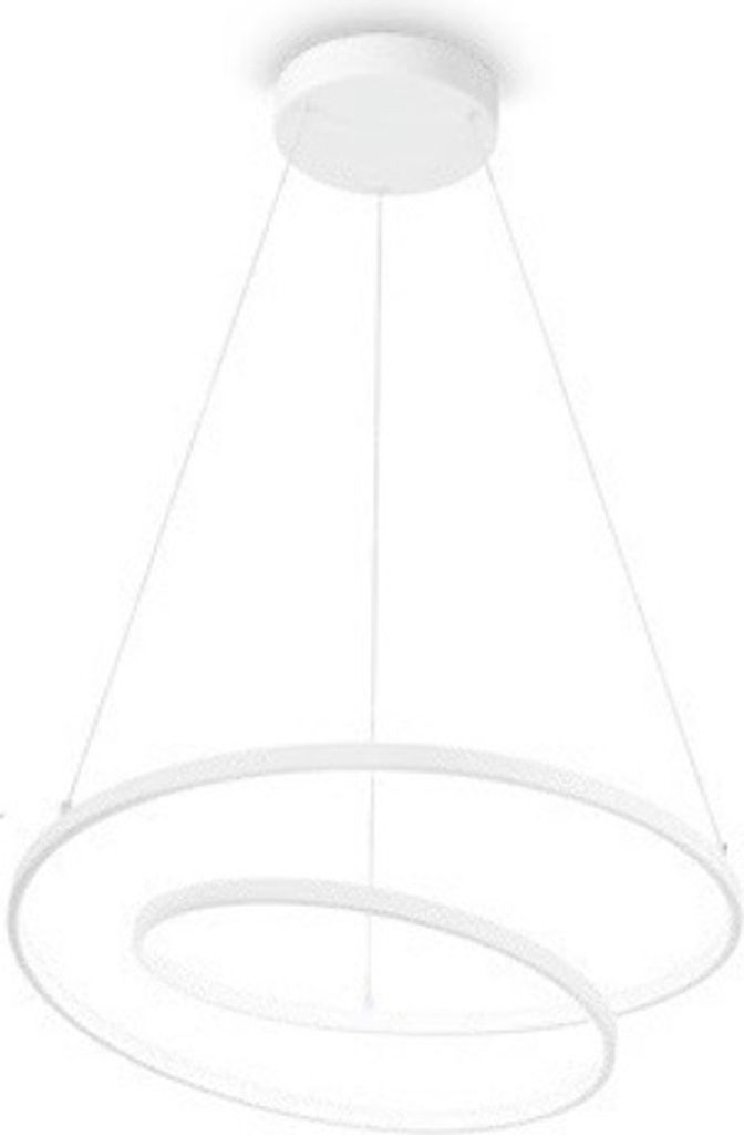 Ideal lux OZ SP D60 LED-Pendelleuchte Struktur Weiß modernes Design Deckenbaldachin Weiß Pendellänge 150cm