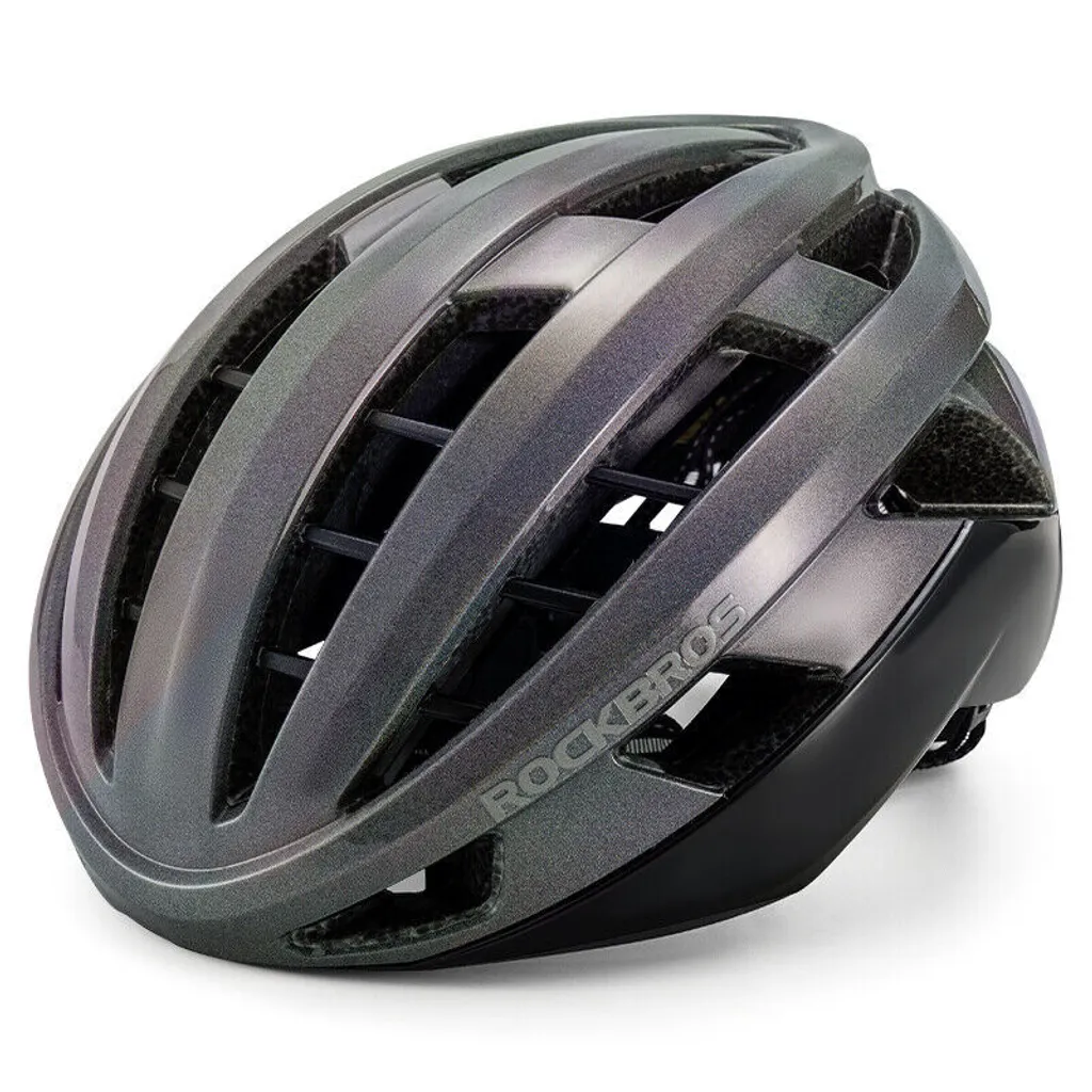 Casque de Vélo Antichoc PC+EPS 54-58cm Titane Brillant Haute Protection