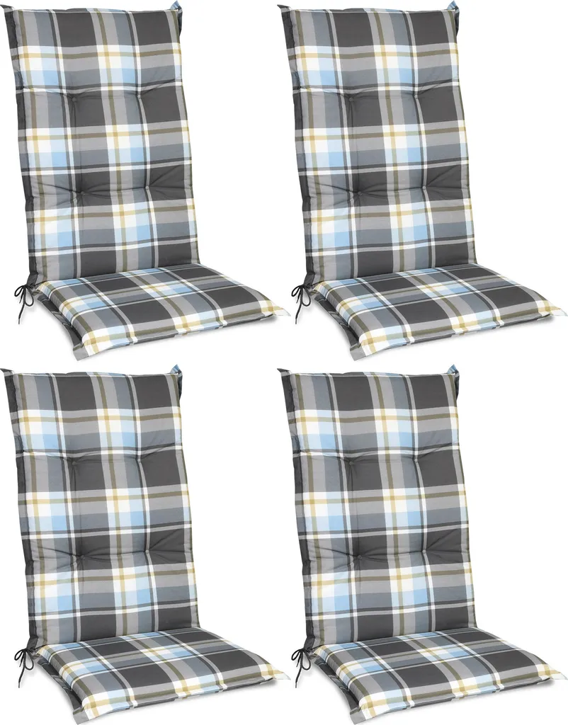Beautissu Sunny Set 4 Cuscini 100x50x6cm per Sedie Schienale Alto