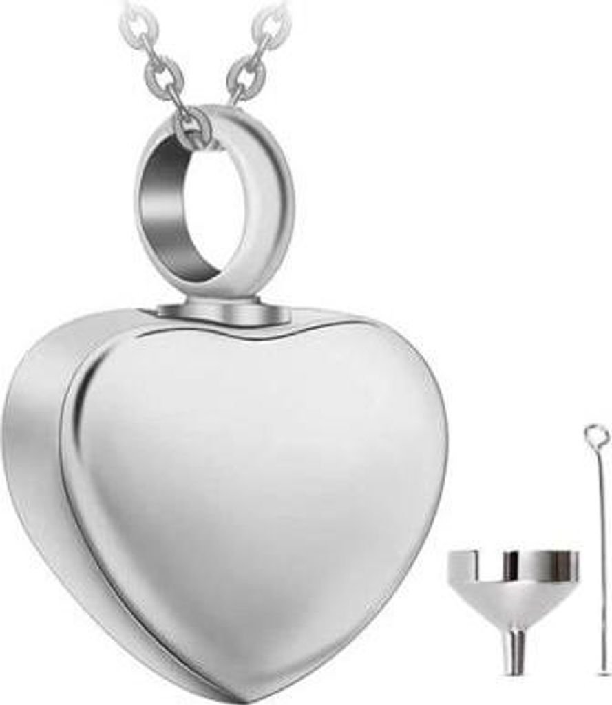 Luxe Ascheanhänger mit Kette - Gedenkschmuck für Asche, Haare oder Parfum - Inkl. Asfüllhilfe und Aufbewahrungstasche