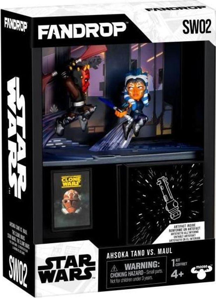 Figur - FANDROP x STAR WARS Darth Maul vs Ahsoka, Vitrine mit Kultszene, Mini-Poster, 18 cm