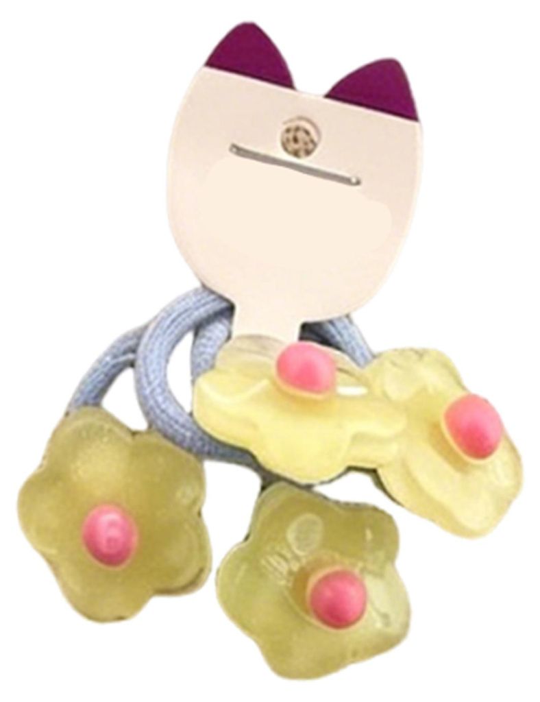 4er-Pack Haargummis für Mädchen mit Jelly-Blumen-Dekor, hochelastisch, weich, dünn, kreisförmiges Design, Haarbänder für Kinder, täglicher G...