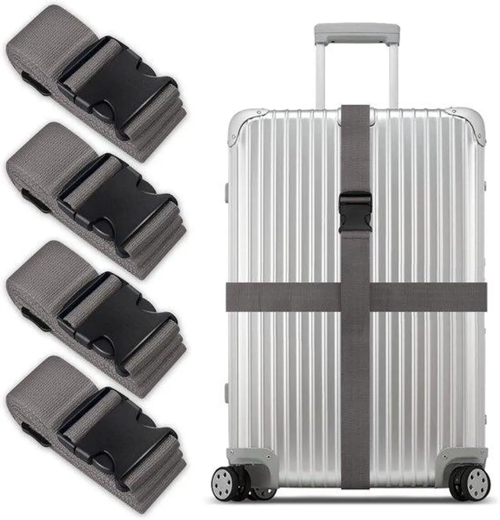 Set de 2 valises rigides Grises - Bagages maniables avec verrou sécurisé