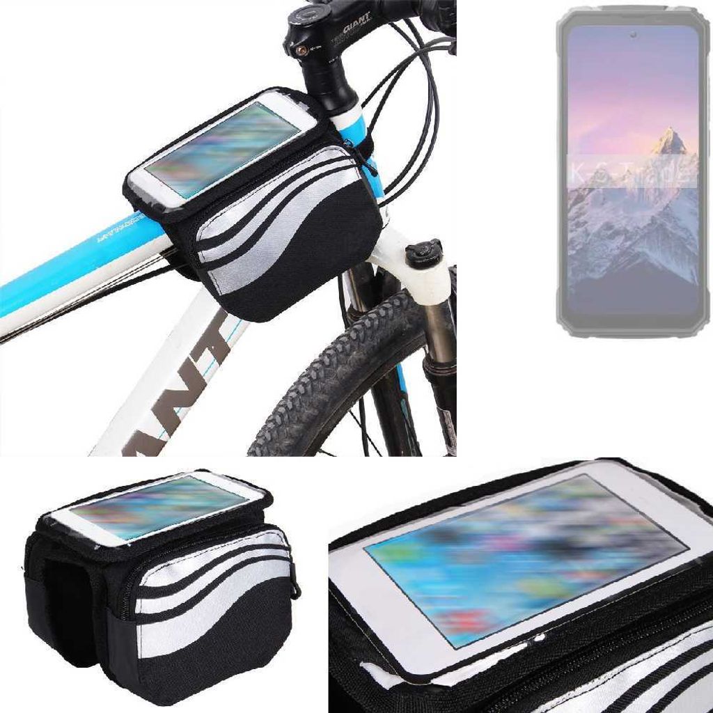 K-S-Trade Rahmentasche Fahrrad-Halterung kompatibel mit Blackview BV8100 Rahmenhalterung Fahrrad Handyhalterung Fahrradtasche Handy Smartphone