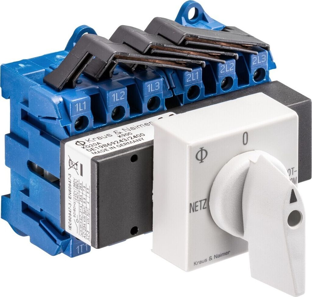 Kraus & Naimer NETZ-0-NOTSTROM Umschalter 3-polig 32A 11kW KG32A.T903.VE2.F437 Ersatz für KG32A.K900.VE2.F437