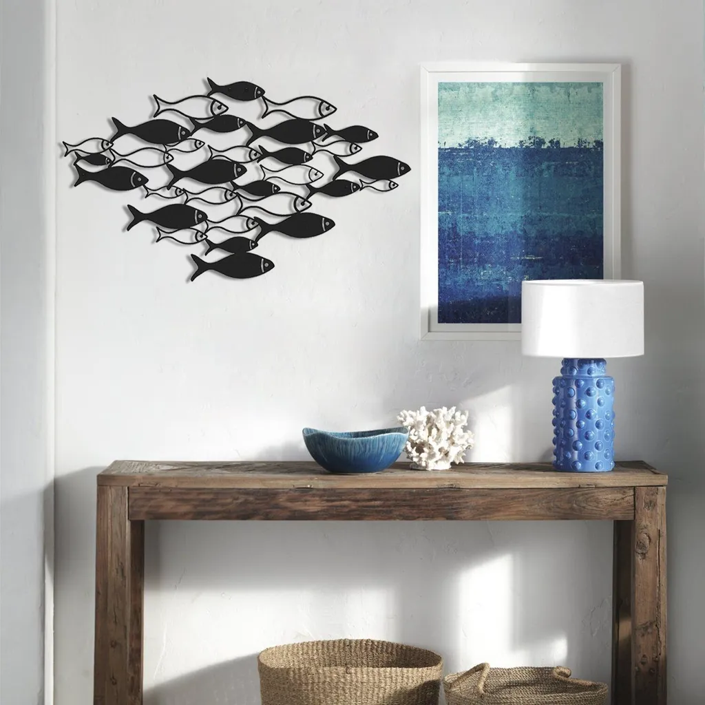 Ornement Mural Noir Wallity Etta pour Habiller un Mur de Chambre 70cm