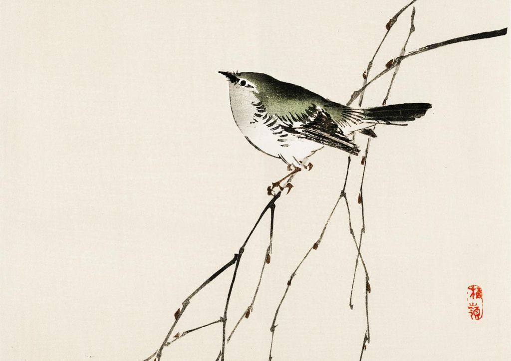 Plakat 42x29,7cm Tit, Kōno Bairei Japanisches Vintage für das Wohnzimmer