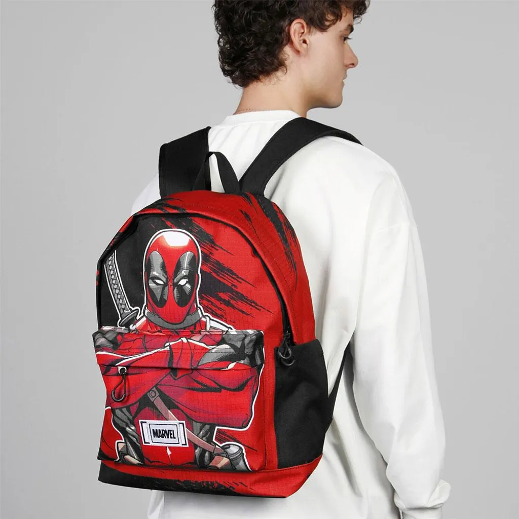 Sac à Dos Marvel Deadpool Rouge avec Compartiment HS Bad Plus Durable - 6