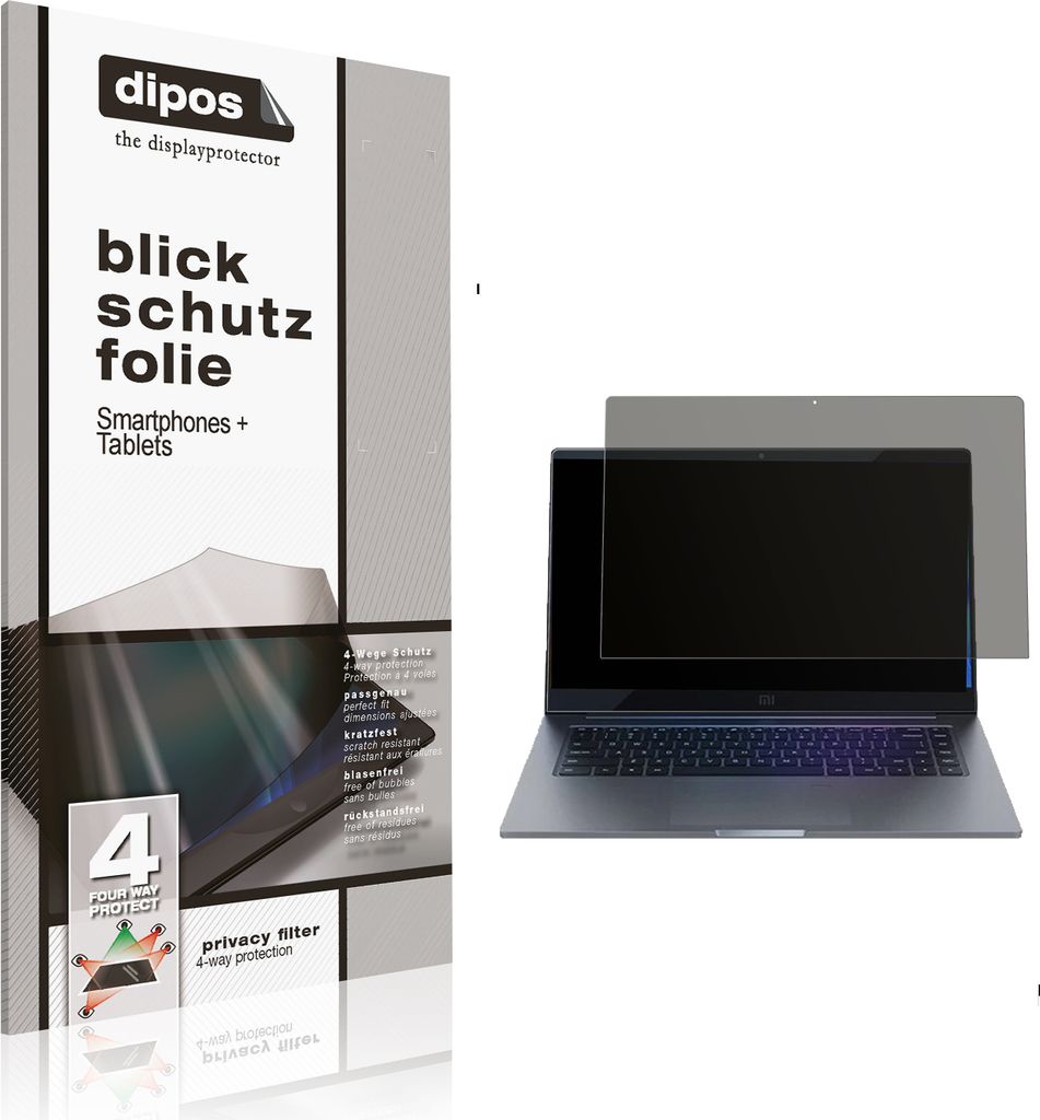 Blickschutzfolie für Xiaomi Mi Notebook 15.6 Zoll matt Schutzfolie Folie Display Schutz dipos