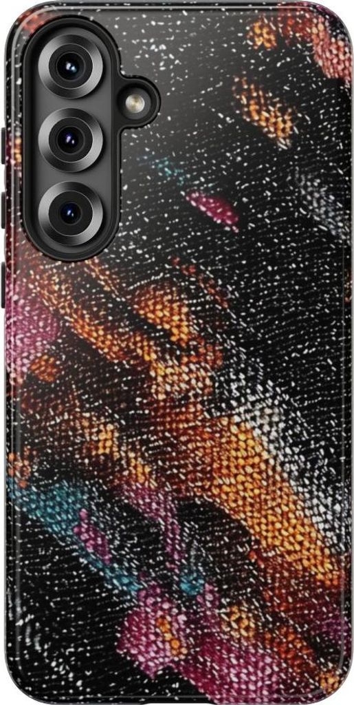 Abstraktes, farbenfrohes Textilmuster – Hülle Kompatibel mit Samsung Galaxy S25 Plus