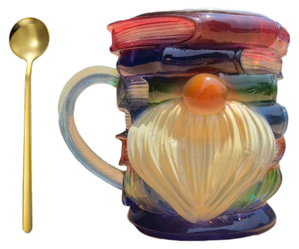 Bilderbuch-Tasse, 3D-Buchstapelbecher, handgezeichnete literarische Kaffeetasse für Bücherliebhaber, Lehrer und Bibliothekare, kreatives Geschenk