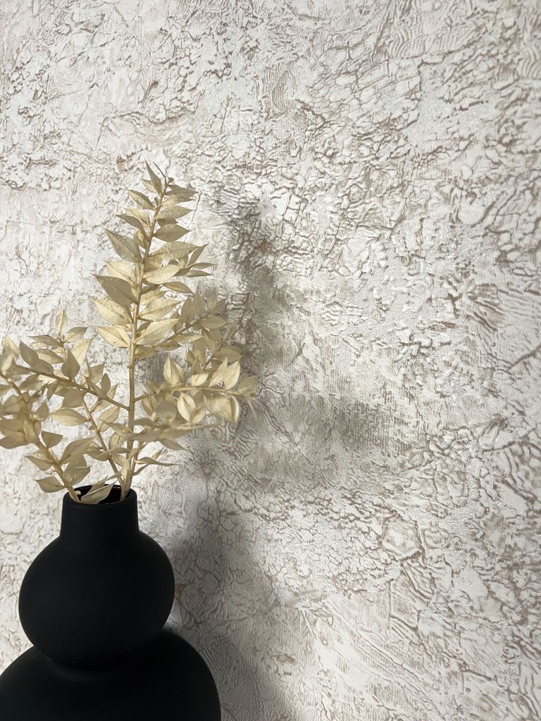 NEWROOM Tapete Beige Vliestapete Lava - Steintapete Modern Creme Weiß Glut Stein Steinoptik 3D Optik Lava