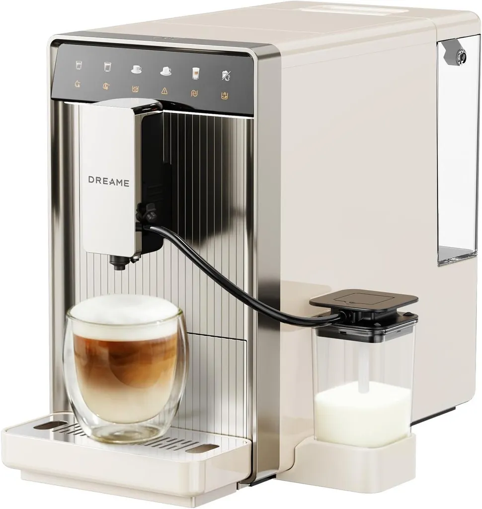 Dreame Ecceluxe Slim FCM30 Espressomaschine,kompakte Größe,erstklassiger Geschmack,Komplettreinigung,Ein-Knopf-Touchscreen,fünf Kaffeespezialitäten
