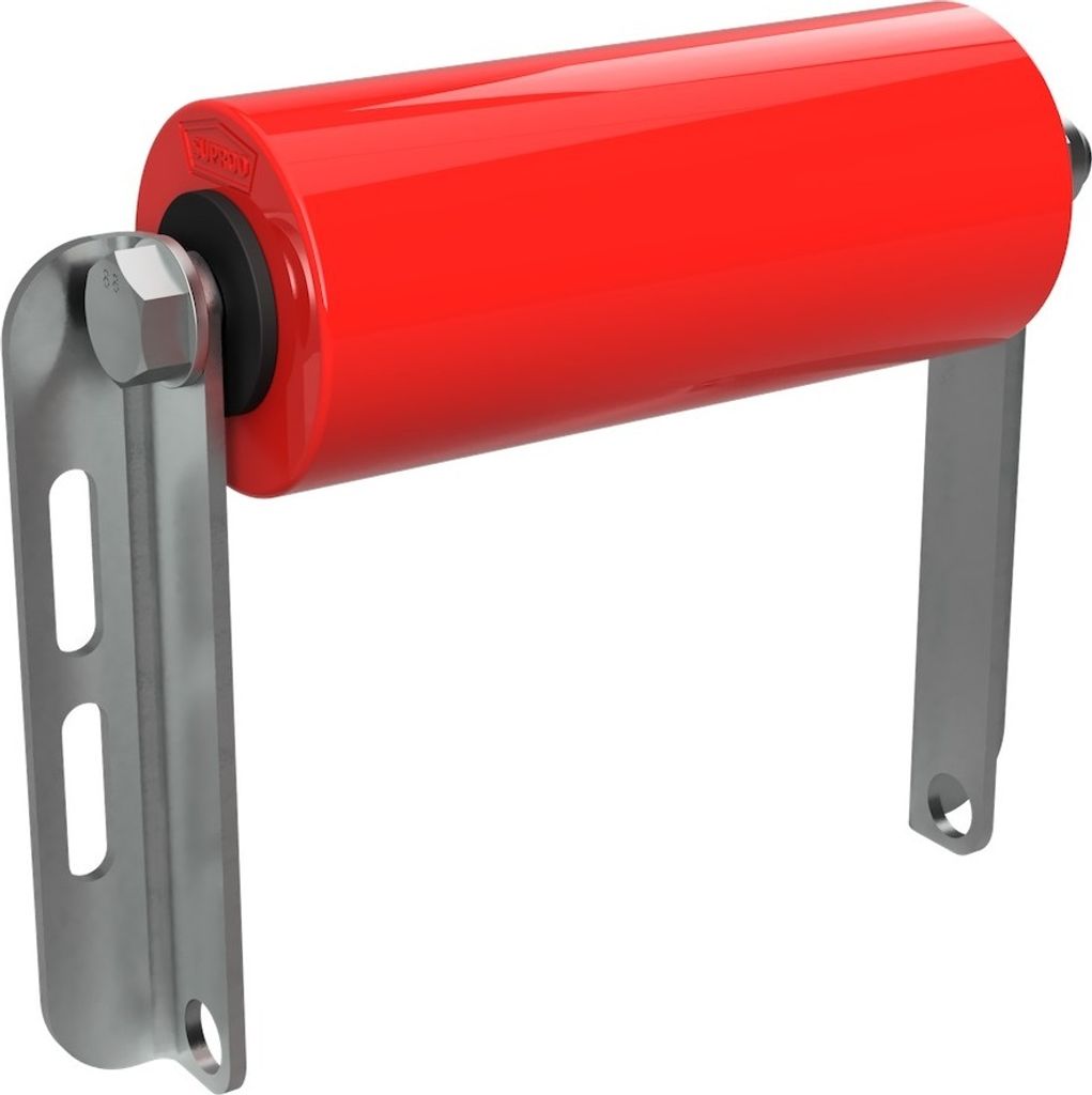 Polyurethan Seitenrolle mit Halter C Sliprolle Bootstrailer Sliphilfe verzinkt SUPROD, 200 mm, rot