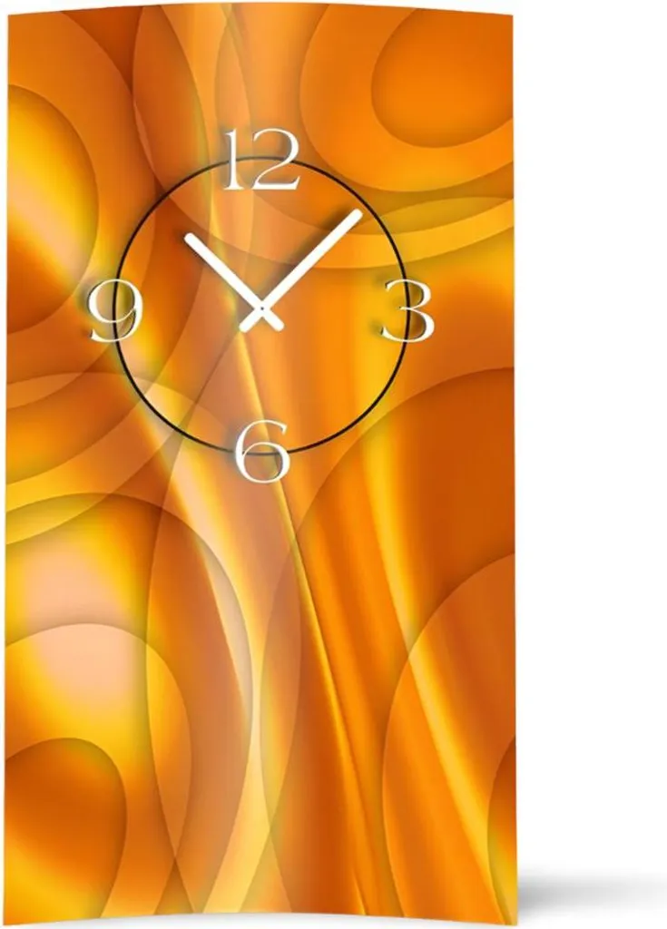 Design Verticale 3D Orologio Parete Arancione dixtime | Silenzioso Moderno