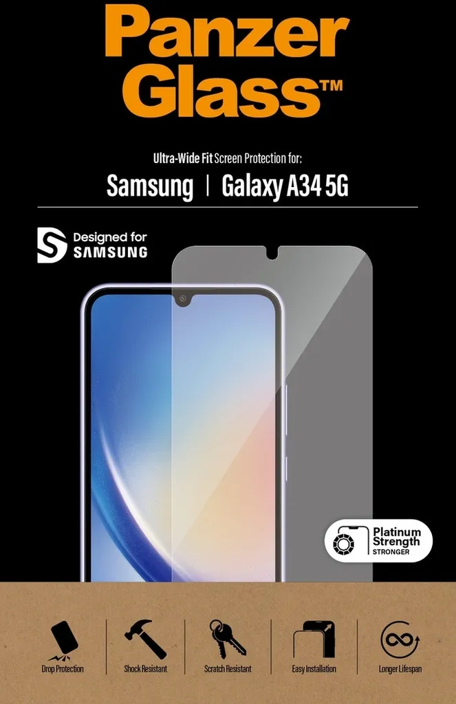 PanzerGlass Ultra Wide Fit per Samsung Galaxy A34 5G - Vetro Temperato 9H